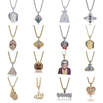 

Fashion Punk Hip Hop Women Men Movie Characters Pendant Necklace Crystal Rhinestone Chain Necklace Creative Necklaces Jewelry