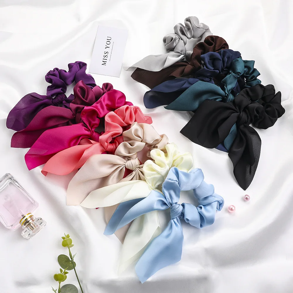 large claw hair clips New Chiffon Bowknot Scrunchies for Women Girls Solid Color Elastic Hair Bands Hair Ties Ponytail Holder Headband Hair Accessorie big hair clips