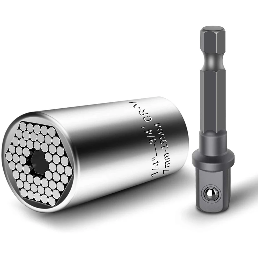 

7-19mm Universal Socket Wrench Torque Sleeve Set Socket Sleeve Ratchet Spanner Power Drill Grip Bushing Hand Tools Kit