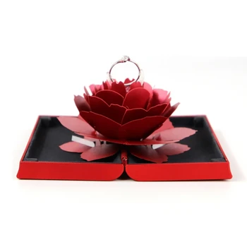 

Romantic Rose Ring Box Earrings Jewelry Storage Box Marriage Ring Box Couple Gift .x x