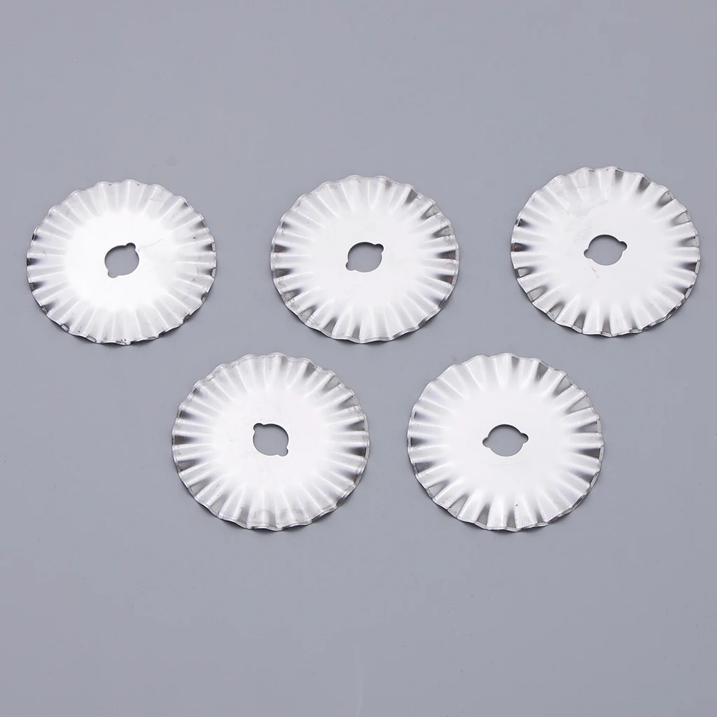 5pcs 45mm Rotary Cutter Pinking Lace Refill Blade Sewing Quilting Patchworks