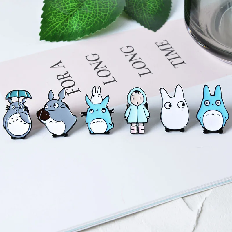 

mixed 7pcs/ lot top quality new color cartoon metal enamel Totoro pin badge