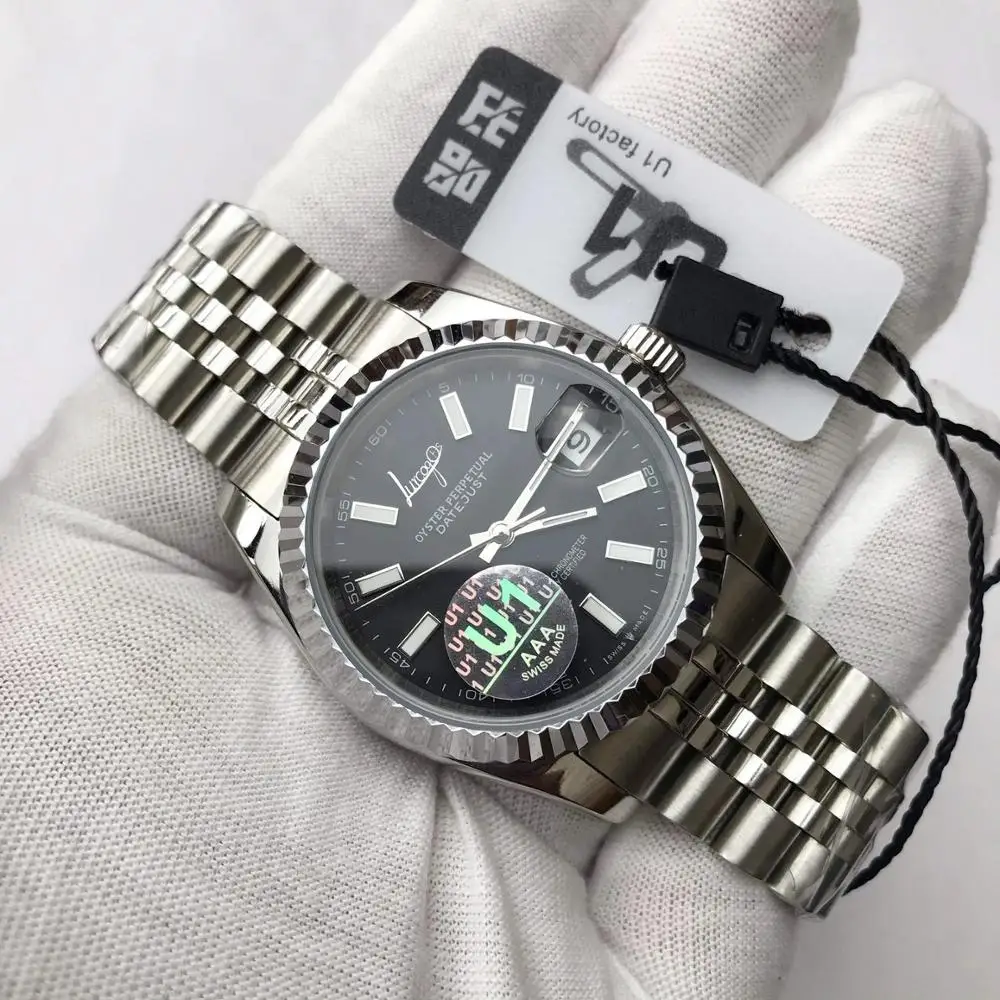 

Luxury Black dial men women watch 36mm 40mm automatic sweeping movement ladies watches luminous mechanical datejust AAA U1 2813