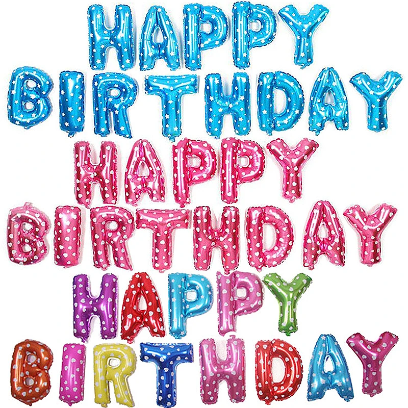 

16inch Happy Birthday Letter Balloons Rose Gold Alphabe Foil Balloon for Adult Kids Birthday Party Decoration Globos Baby Shower