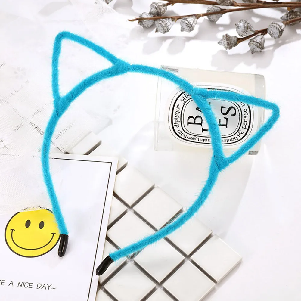  Girls Headband kids cute cat ears and velvet headband  Headwear Hair Accessories baby Washing Face Makeup Headwear