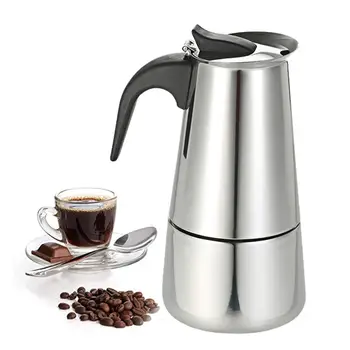 

2 Cup/4 Cups Coffee Maker Pot Stovetop Classic Brews Moka Pot Espresso Italian Coffee Maker Cuban Coffee Maker Brewer 100ml/200