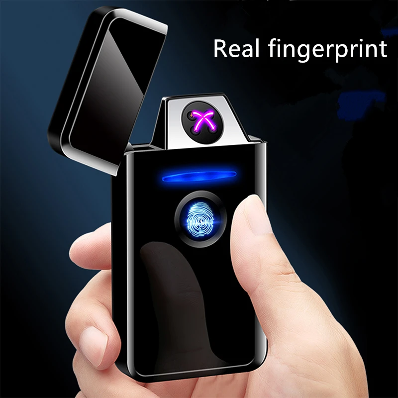 

Real fingerprint Pulse double arc AI smart battery Cross ignition USB charging Convenient Gift selection
