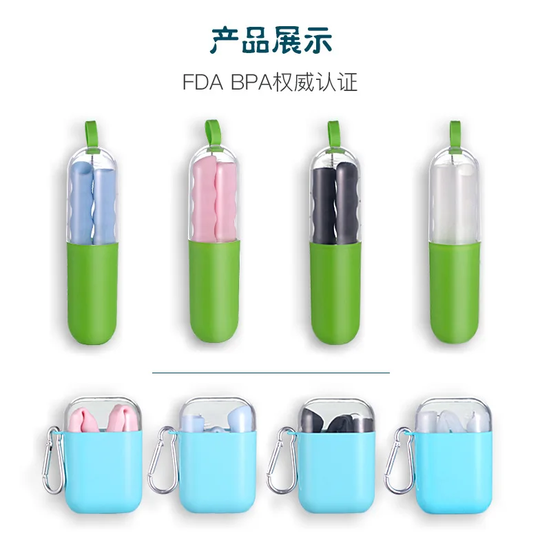 

Foldable Silicone Straw Adult Environmentally Friendly Easy to Cleaning Portable Repeated Use Pearl Milk Tea Boba Beverage Straw
