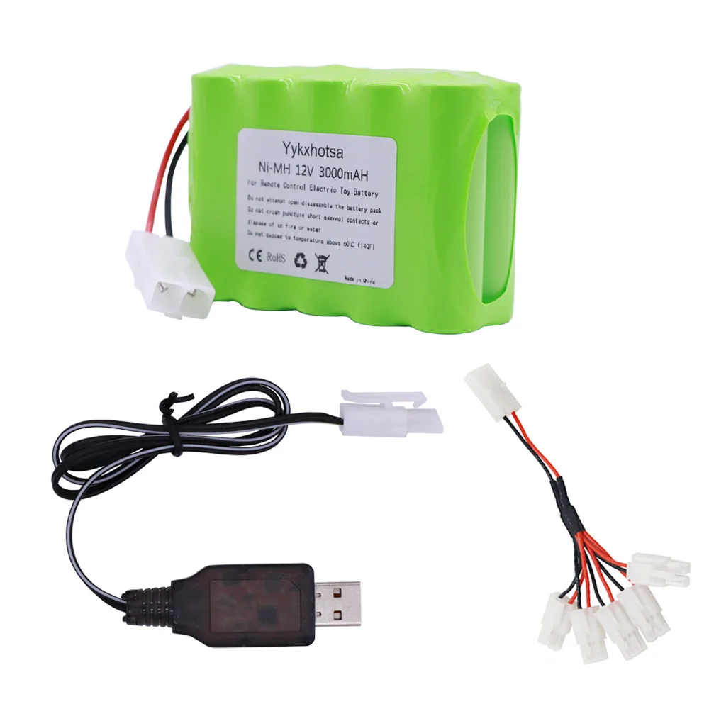 

High Capacity Double-deck 12V 3000mAh NI-MH battery with USB charger 10x AA Ni-MH Battery for RC electric toy RC cars truck boat