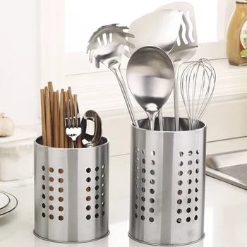

Kitchen Storage Chopsticks Tube Stainless Steel Cooking Utensil Kitchen Tools Multi-function Storage Tool Chopstick Holder