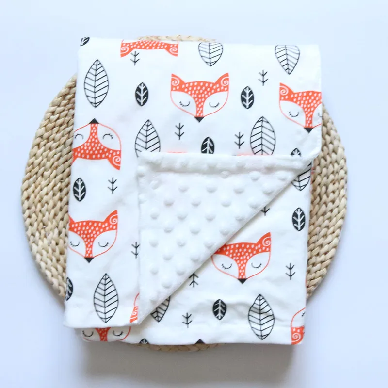 

High Qulity Newborn Baby Blanket Children Cartoon Fox Alpaca Thermal Blankes Infant Baby Soft Swaddle Wrap Bedding Quilts Sets