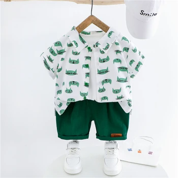 

HYLKIDHUOSE Baby Boys Clothing Sets 2020 Summer Short Sleeve Cartoon Shirt Shorts Casual Style Infant Children Vacation Clothes