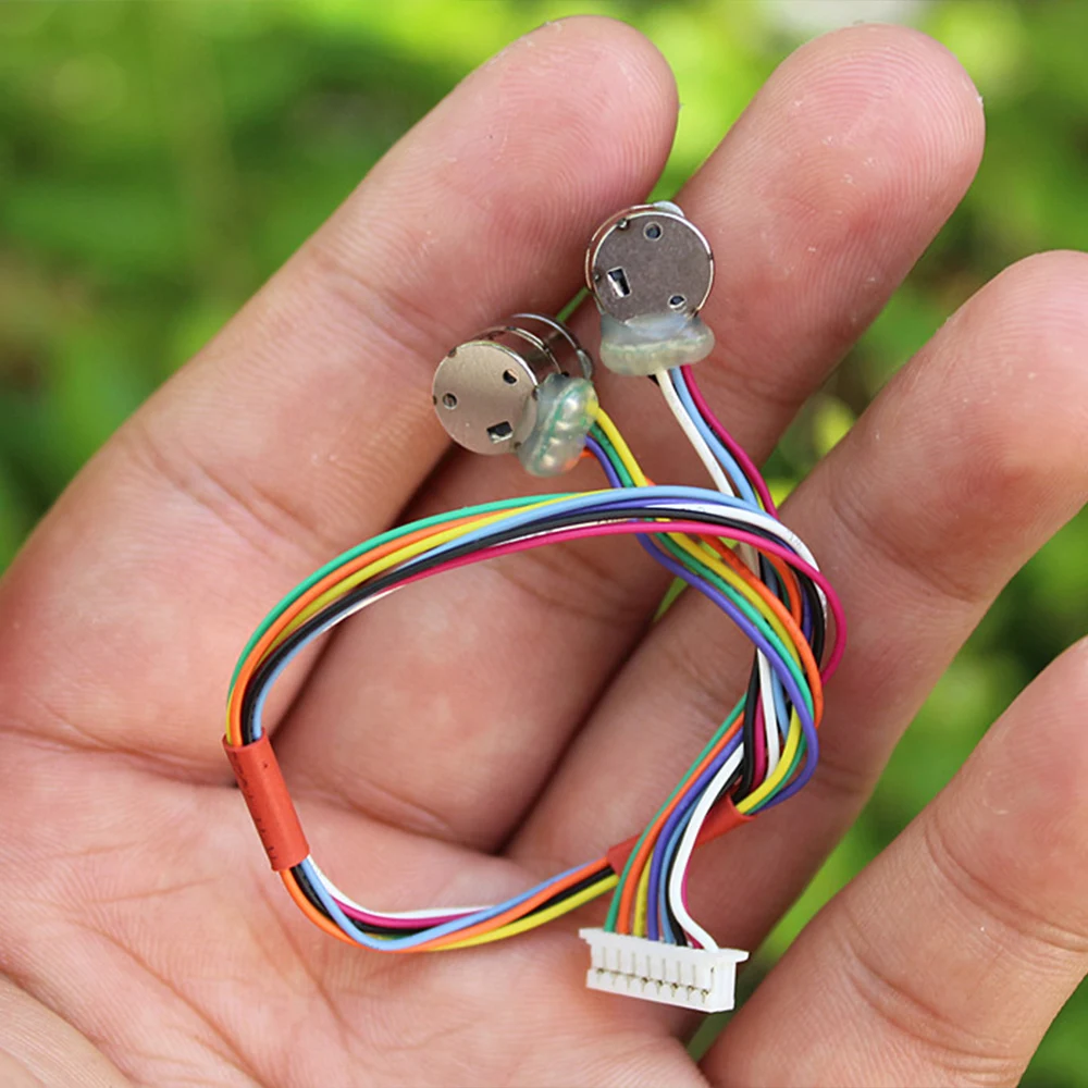 A Set Micro Mini 8mm Stepper Motor Small Electric 2-phase 4-wire Stepper Motor Precision with Copper Gear Connecting Wire stepper motor