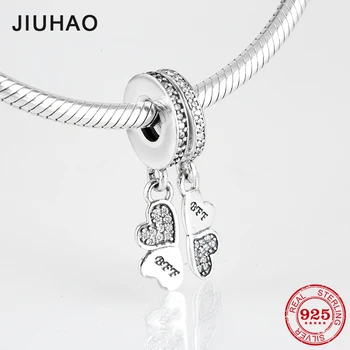 

2018 Fashion friendship 2 pendants charm BFF 925 Sterling Silver beads Fit Original Designer Bracelet Jewelry making