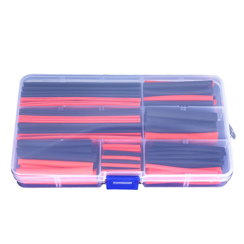 150pcs heat shrink tube Shrink wrapping Insulation Sleeving Polyolefin 2:1 Shrinking Assorted Wire Cable kit Red/Black with box