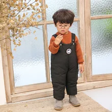 Зимний комбинезон для мальчиков, детские комбинезоны, штаны, теплые зимние комбинезоны с карманами для мальчиков и девочек, M177