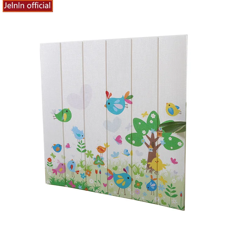  Cartoon 3d foam wall stickers kids room bedroom wood grain foam brick wallpaper kindergarten decora - 4000070785958