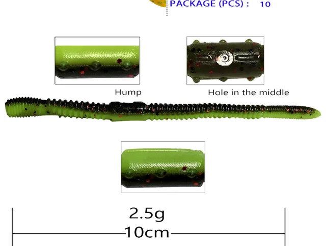 Soft Plastic Fishing Bait Floating Worms 10cm 2.5g 10pc Soft Silicone Lure  Earthworm Artificial Bait Bass Fishing Worm Baits