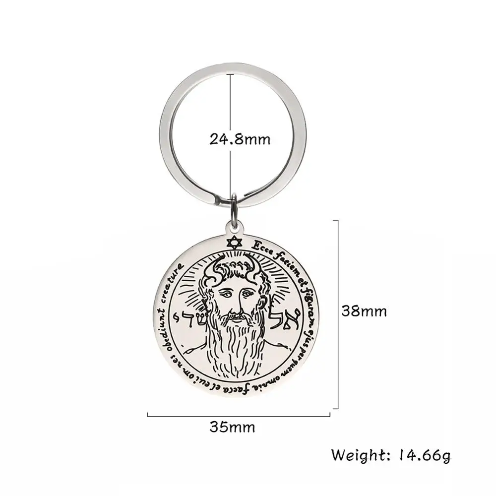 Solomon 6 My shape Key of Solomon 316L, нержавеющая сталь, первая секунда, пятая Пентакль солнца, Юпитер, Марс, мудрый амулет, брелок, подарок - Цвет: Solomon 6