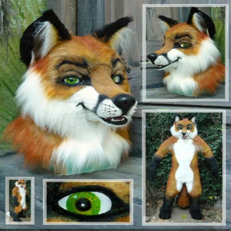 Костюм-Талисман из свирепшего лисьего меха для вечевечерние карнавалов