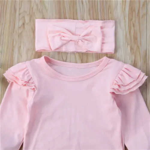 3 шт. Emmababy одежда для детей для маленьких девочек Комбинезон Топы и длинные штаны Одежда с принтом "фламинго" костюмы