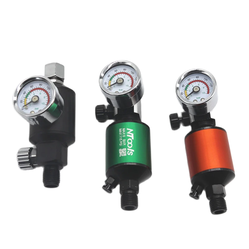 Air Regulator With Filter Gauge Pressure Paint Spray Gun InLine Water
