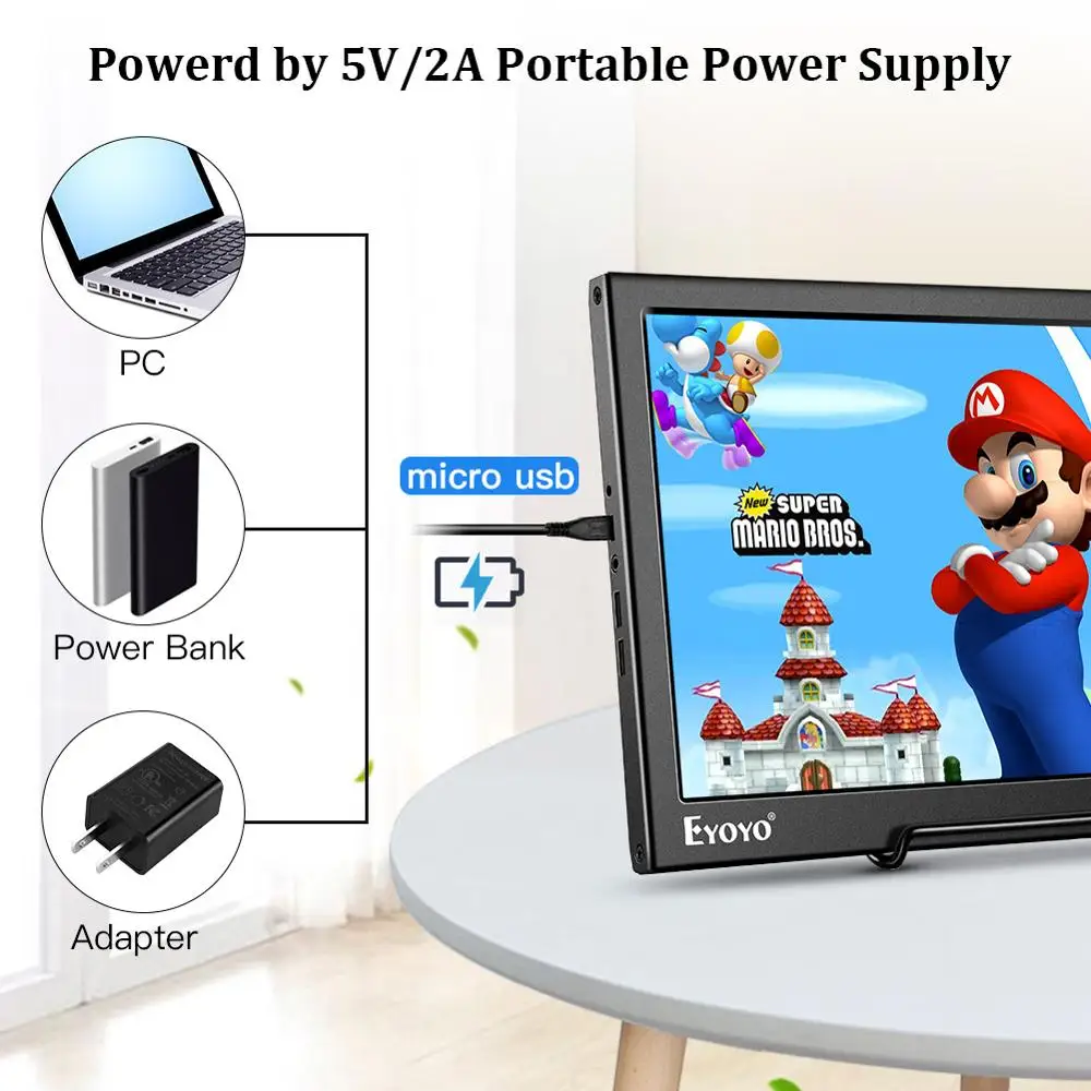 Eyoyo EM13 13 3 IPS FHD 1920x1080 Portable Gaming Monitor Display 72 NTSC LCD Screen With 5