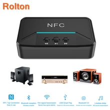 NFC Беспроводной Bluetooth приемник aptX LL 3,5 мм разъем AUX беспроводной адаптер для автомобиля динамик RCA Bluetooth 5,0 аудио стерео приемник