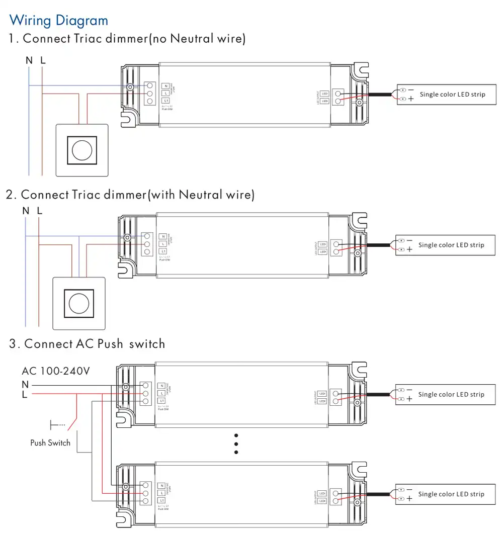 Triac Led Driver Dimmable Constant Voltage 1ch 40w Ac 220v To Dc 12v 24v Pwm Digital Dimming Triac Driver 12v For Led Light Tape Lighting Transformers Aliexpress