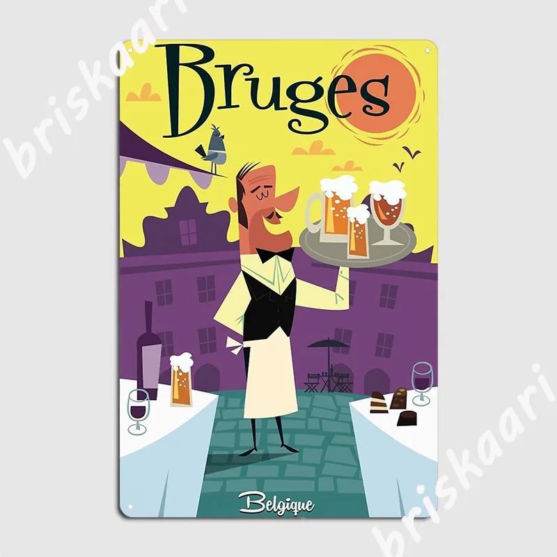 

Металлический фотографический плакат в стиле Брюгге, украшение для стены, паба, кинотеатра, жестяной плакат