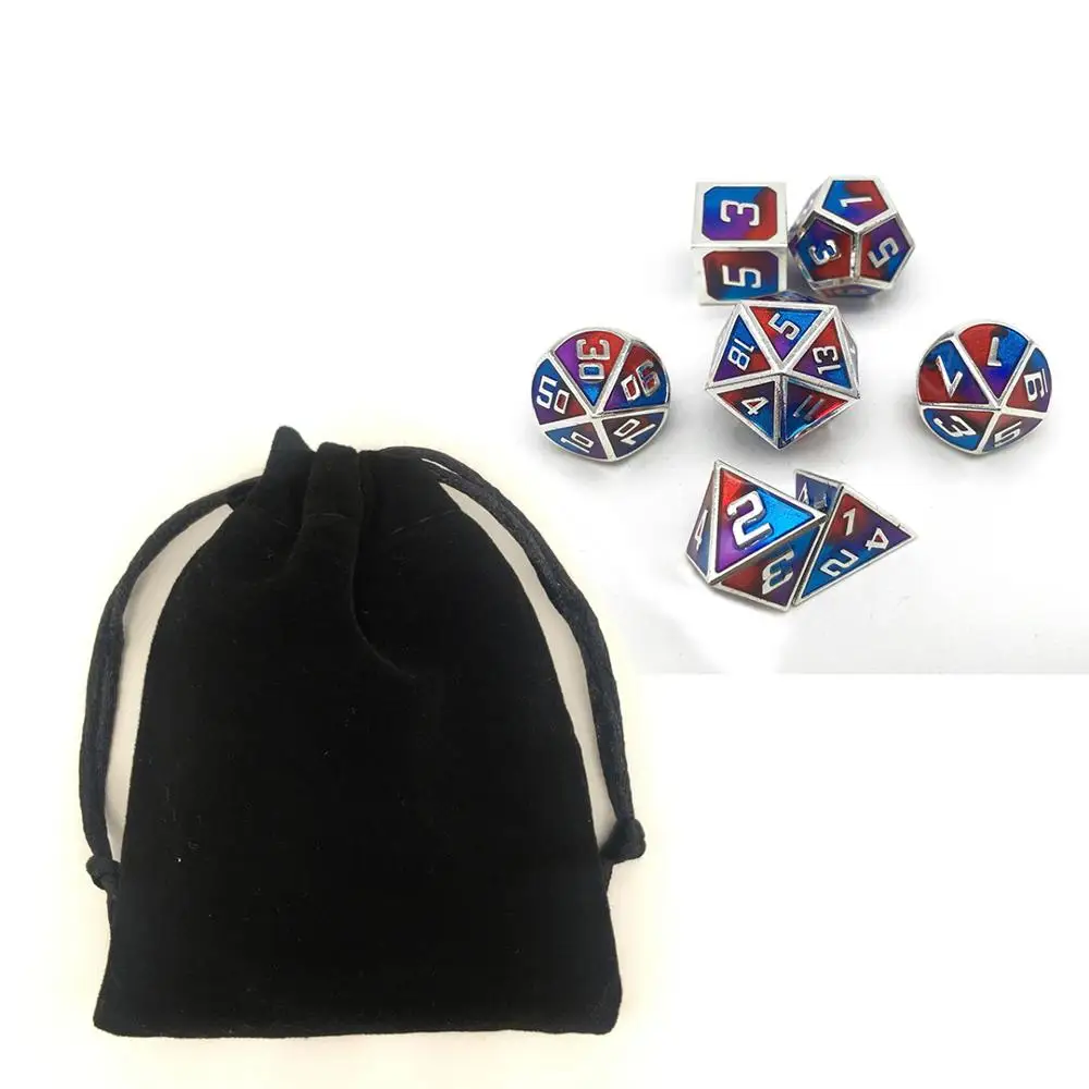 CesieLyn набор металлических игральные кости DnD D20 7 шт RPG цинковый сплав кубики