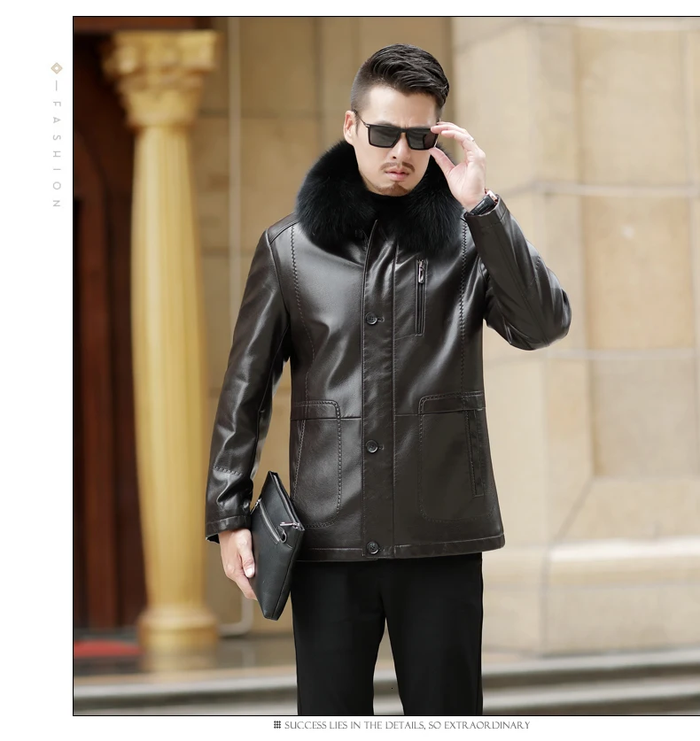 NEW Youth Winter Fur Leather Jacket Mens Plus Size Suede Leather Jackets Men Faux Fur Thick Warm Long Suede Jacket zipper