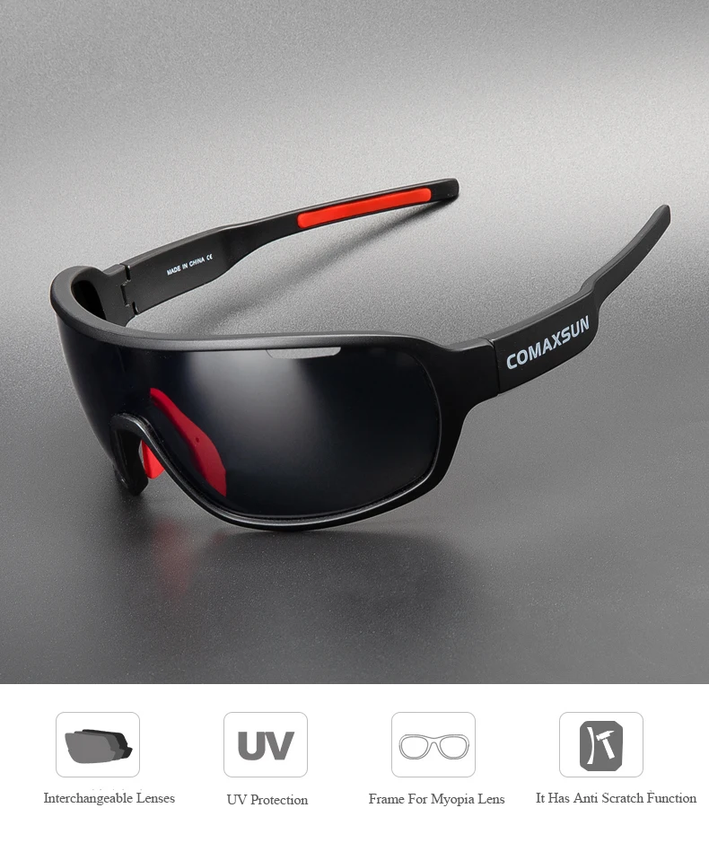 Cycling Sunglasses Polarized Cycling Glasses Bike Riding Protection Driving Fishing Outdoor UV 400 3 Lens