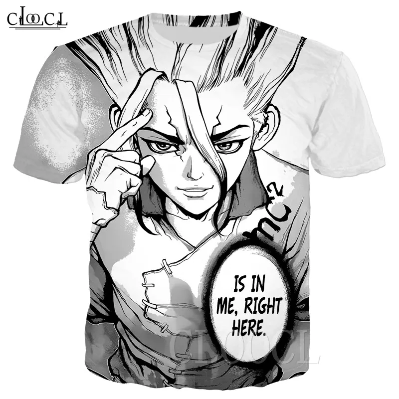 Японское аниме Dr. Stone футболка Летняя мужская одежда 3D принт Dr. Stone комиксы повседневные унисекс размера плюс футболки пара свитеров