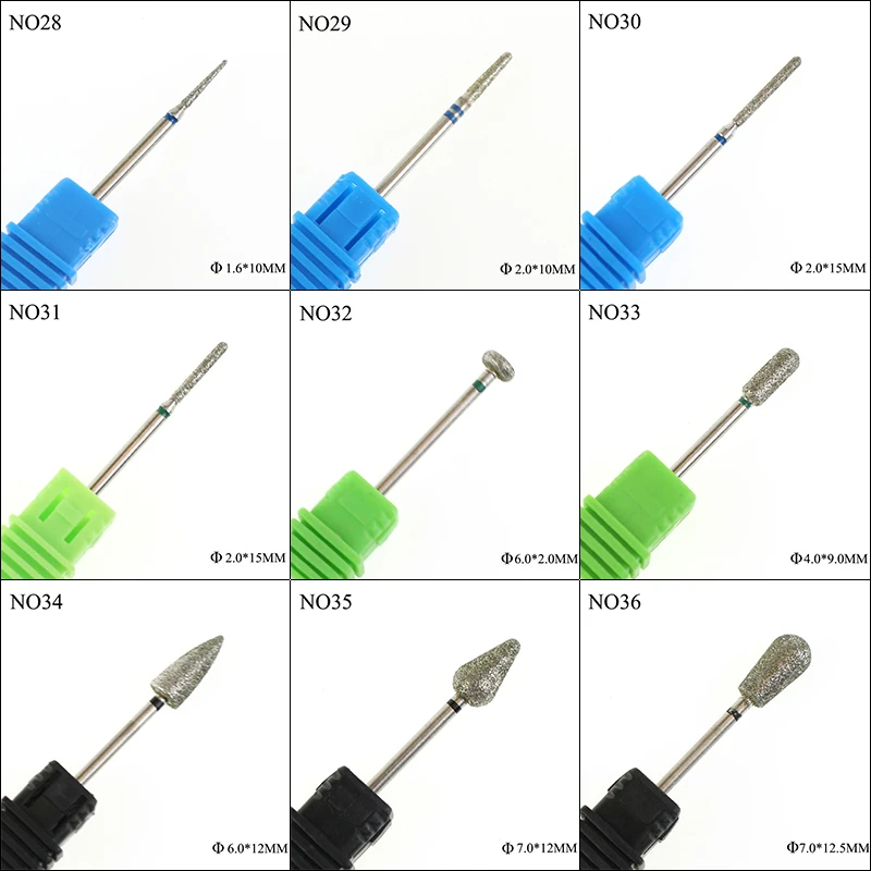 

ASWEINA 7 Type Diamond Nail Drill Milling Cutter Device Bit Tool Nail Files Electric Manicure Drill Accessory Nail Salon Tools