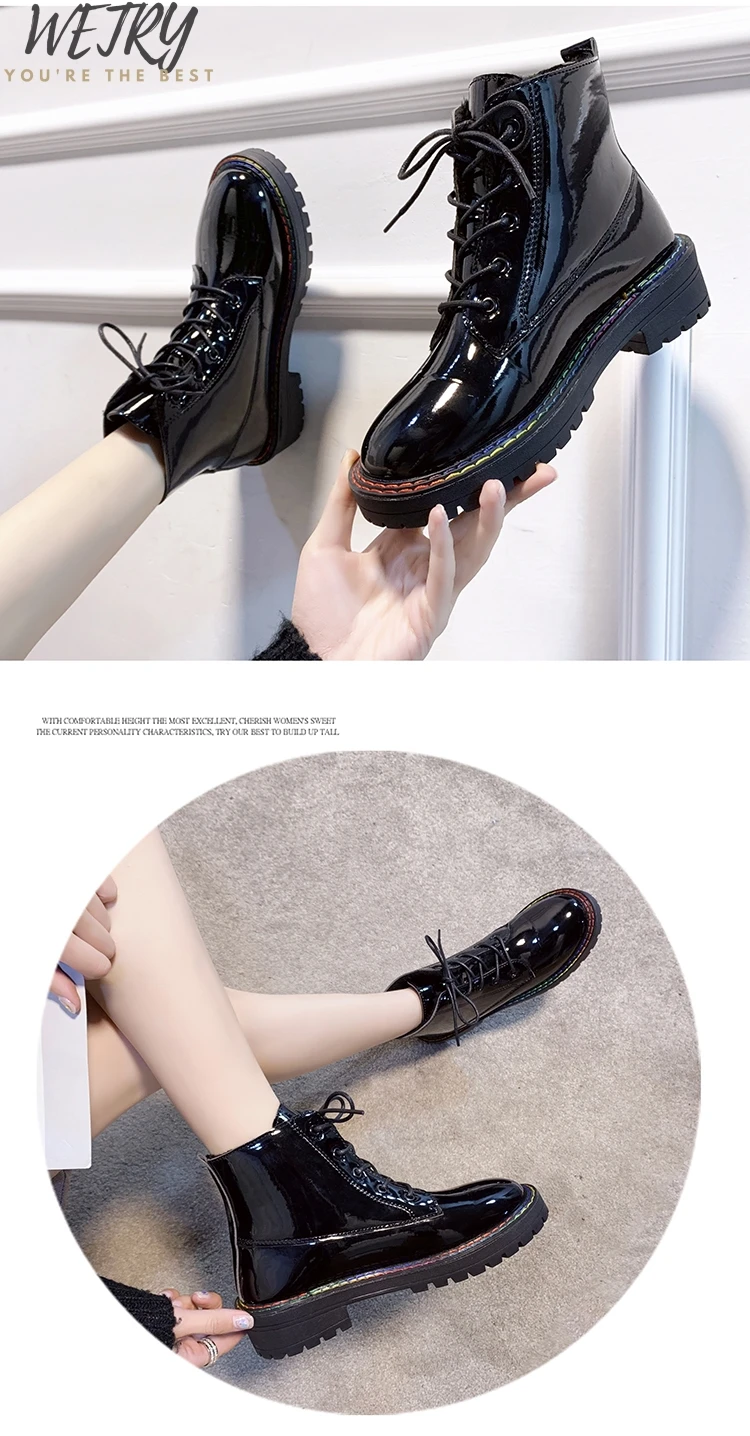 Dr Martens/осенние классические черные женские ботинки из искусственной кожи; зимние женские ботинки с мягкой подошвой; пикантные Ботинки martin с локомотивом; Размер 39
