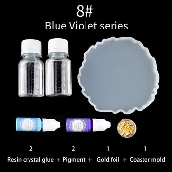 

Resin Casting Coaster Pigment Molds Kit Geode Agate Epoxy Coaster Mold Art Craft N58F