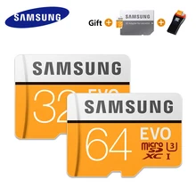 Карта памяти Samsung EVO объемом до 32 GB 95 МБ/с. SDHC карты памяти MicroSD 64 Гб 128 ГБ 256 4K 100 МБ/с. SDXC класса 10 Micro SD C10 UHS TF модуль памяти Transflash карты