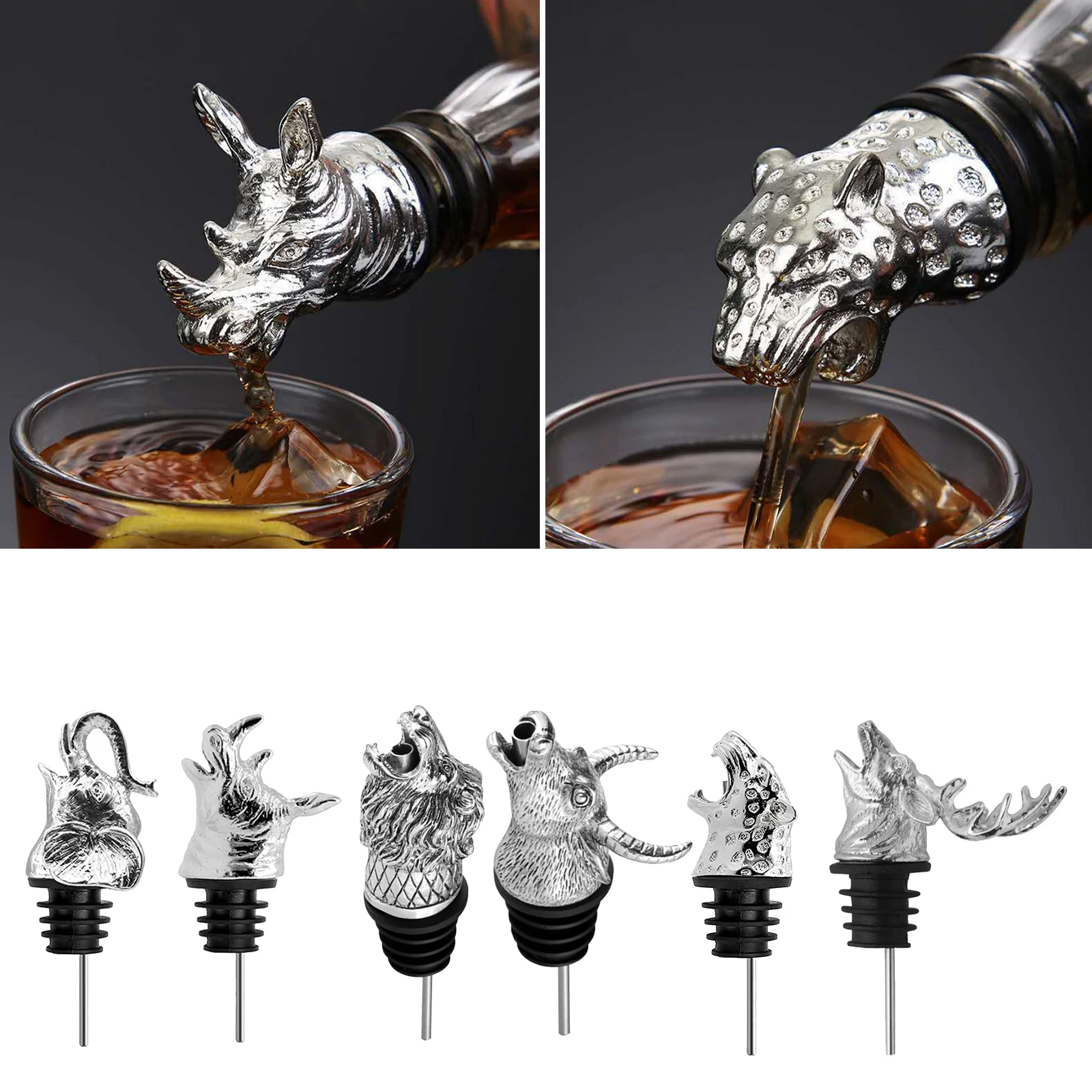 Alloy+Silicone Wine Aerator Pourer Spout Decanters Elephant Stoppers Decanter Liquor Bottles | Дом и сад