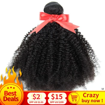 

MIHAIR Afro Kinky Curly Hair 3 Bundles Brazilian Hair 8-30 Inch Natural Double Weft Weave Bundles Remy Human Hair Extensions