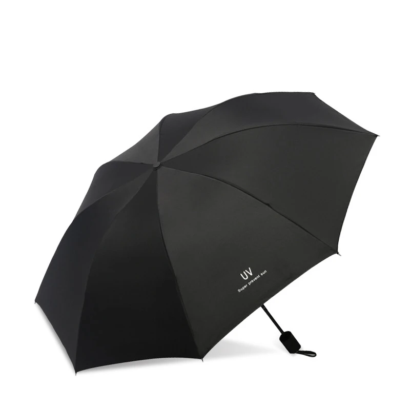Складной полностью автоматический зонт от дождя женский подарок мини Карманный Зонтик для девочек анти-УФ водонепроницаемый портативный дорожный прозрачный зонтик - Цвет: Manual black