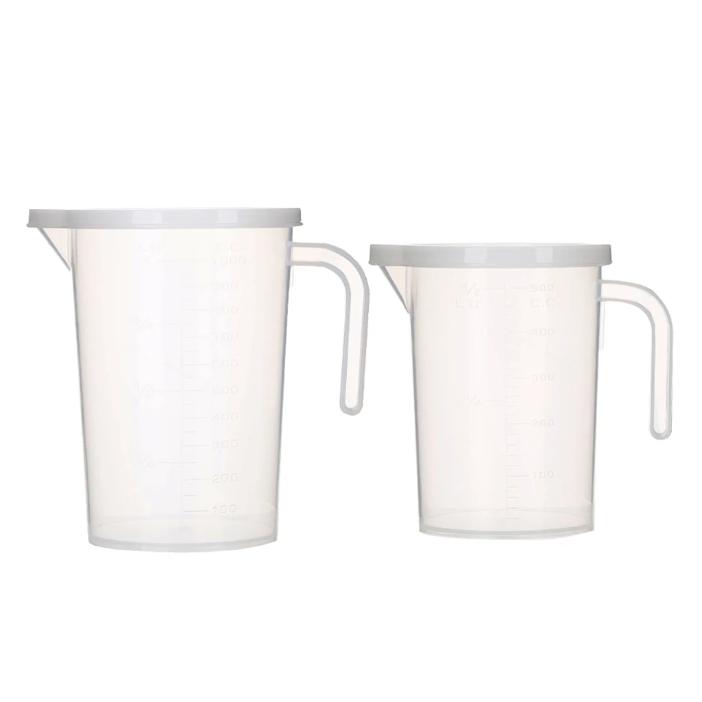 Plastic Clear Measuring Cups Kitchen Measurement Cup Liquid Measuring Jug Plastic Beaker with Handle Measuring Tool 