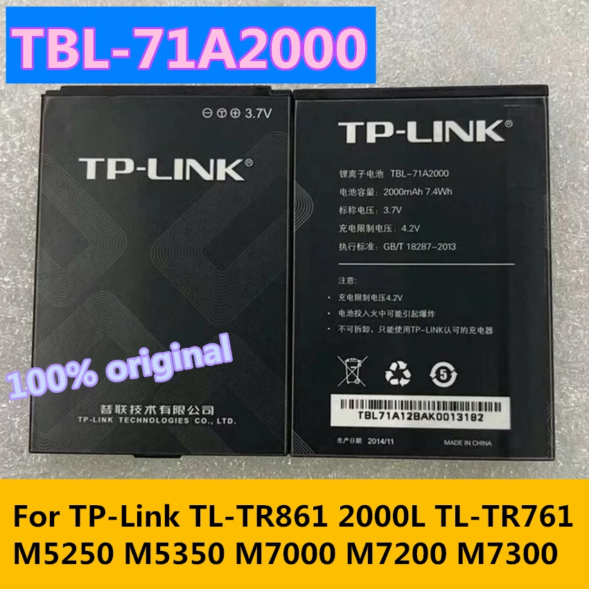 Originale 2000Mah Tbl-71A2000 Per Tp-Link Tl-Tr861 2000L Tl-Tr761 M5250 M5350 M7000 M7200 M7300 4G Lte Wifi Router Modem Batteria