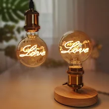 

TIANFAN Led Bulb Love Vintage G95 Edison Bulb 4W Dimmable Warmth Glow 110V 220V Decorative Light Bulb