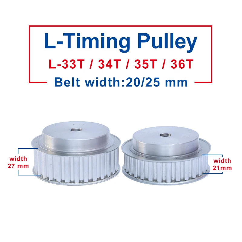 Polia de Alumínio para Roda com Buraco de Processamento 12 mm de Largura 21 27 mm para Correia Dentada em l de 20 25 mm 34t 35t 36t