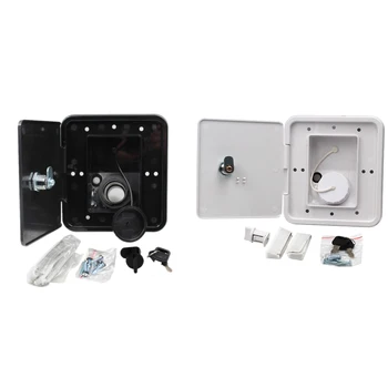 

New Arrival-151X166 mm RV Hatch Cover Accessories Lockable Water Inlet Parts with Keys Square Threaded Fill Dish for Rv Trailer