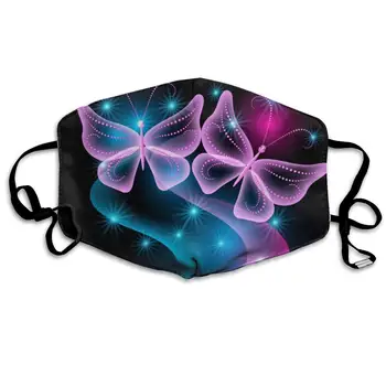 

Mouth Mask Two Butterflies Print Masks - Breathable Adjustable Windproof Mouth-Muffle, Camping Running for Women and Men