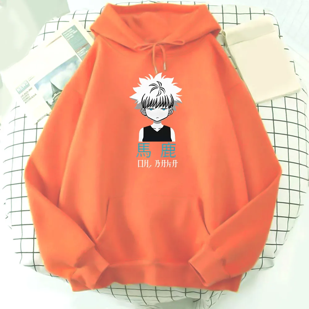 

HUNTERxHUNTER Zoldyck Killua Hoodies Women Men Manga Print Loose Winter Sweatshirt Unisexハンター×ハンター Streetwear Casual Wram Velvet