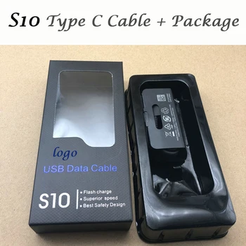 

100% Genuine Original S10 USB Black Type-C 1m fast Charing Data Sync Cable For Samsung S10 S8 9 Note 7 8 S10+ with package