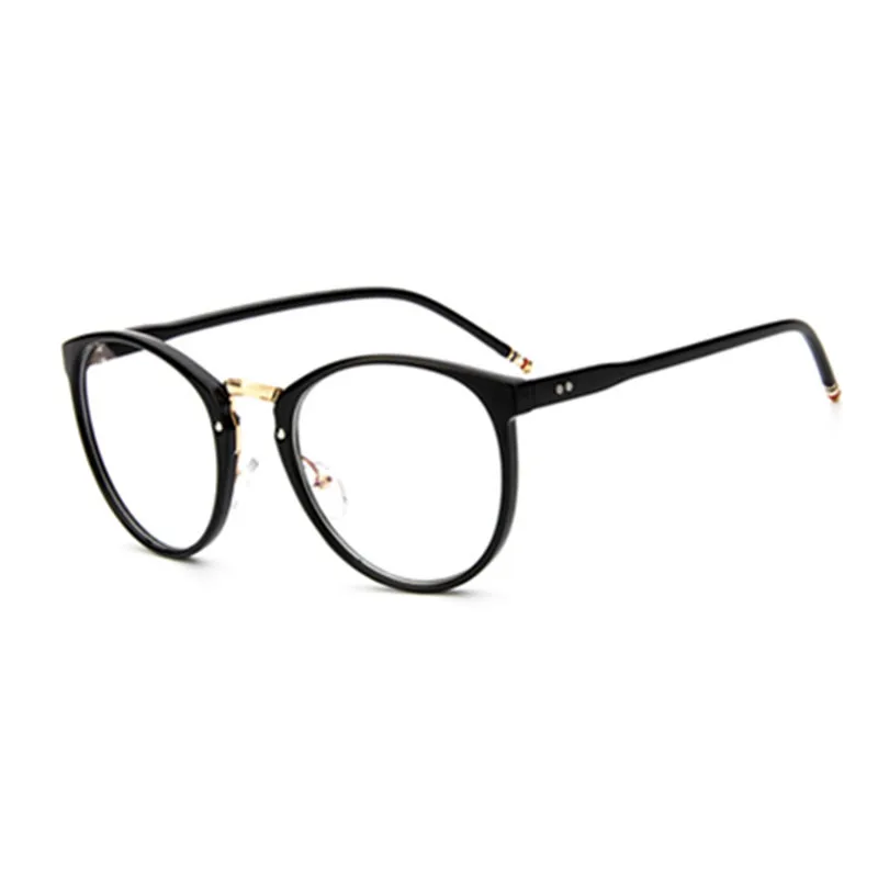 Новые ретро большие очки в круглой оправе женские прозрачные оптические очки компьютерные анти-синие очки Съемные линзы очки - Цвет оправы: black